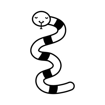 cute little snake kawaii characterのイラスト素材