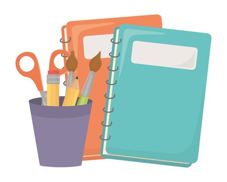Notebook and school supplies designのイラスト素材