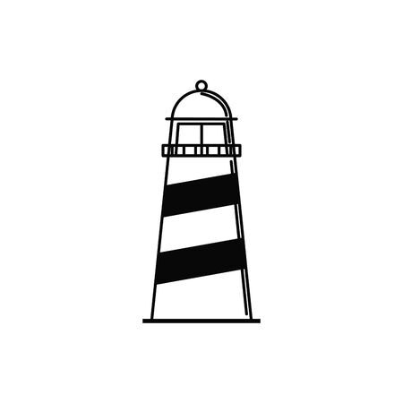 lighthouse maritime vacation travel iconのイラスト素材