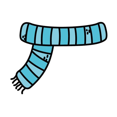 blue striped scarf accessory icon on white background vector illustrationのイラスト素材