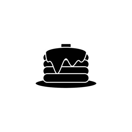 pancake fast food line style iconのイラスト素材
