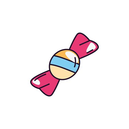 wrapped sweet and candies icon line fillのイラスト素材