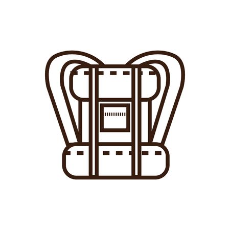 Isolated bag for travel line and fill designのイラスト素材