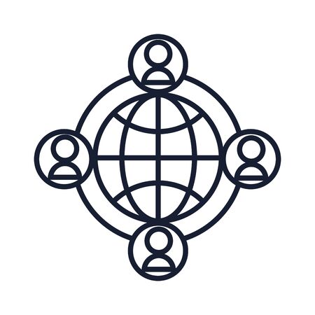 Isolated global sphere line vector designのイラスト素材