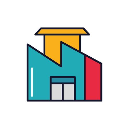 Factory design, Industry plant building industrial construction and manufacturing theme Vector illustrationのイラスト素材