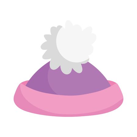 warm hat with pom pon accessory iconのイラスト素材