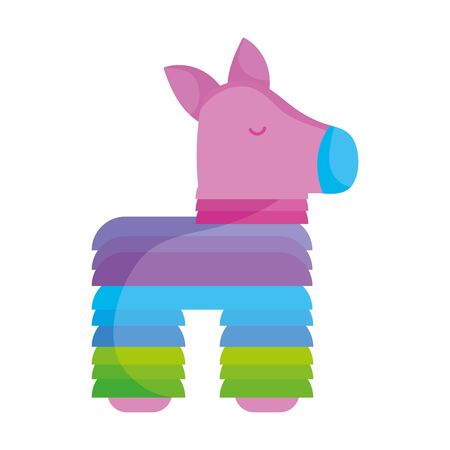 cheerful pinata donkey character mexico iconのイラスト素材