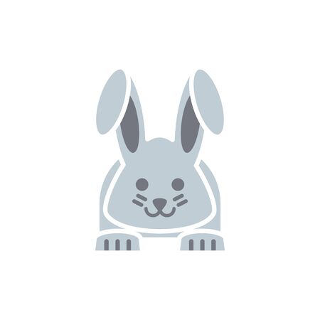 rabbit icon design, Veterinary pet mascot domestic animal friendship care and lifestyle theme Vector illustrationのイラスト素材