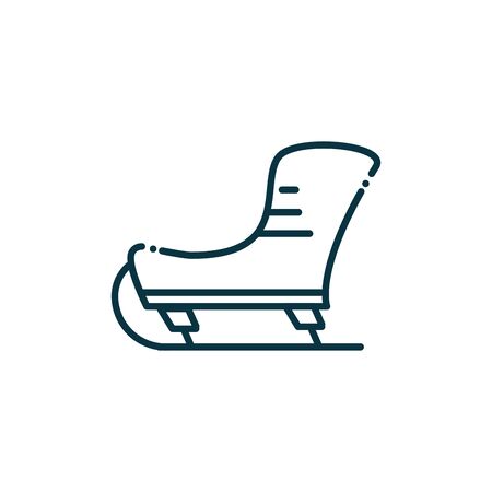 ice figure skate happy christmas line iconのイラスト素材