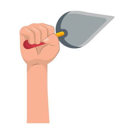 construction architectural tool trowel cartoon vector illustration graphic designのイラスト素材
