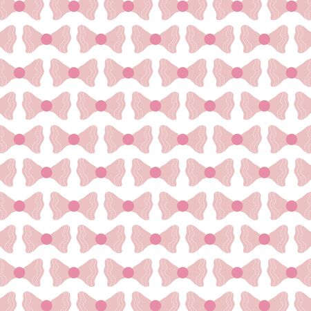 cute ribbons bows decorative patternのイラスト素材