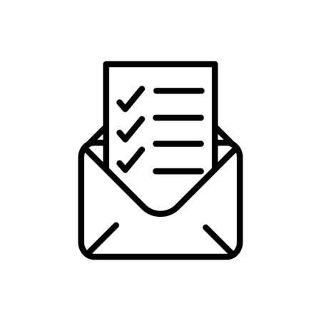 mail report check mark delivery icon thick lineのイラスト素材