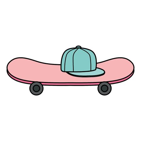 sport cap youth accessory with skateboardのイラスト素材