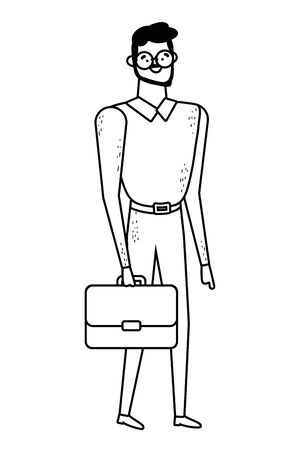 Businessman with suitcase vector designのイラスト素材