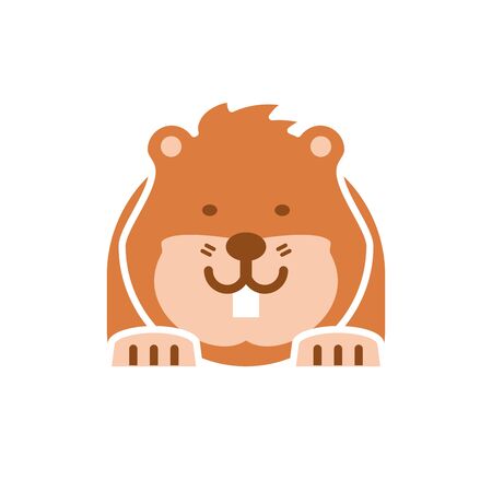 Isolated beaver flat vector designのイラスト素材
