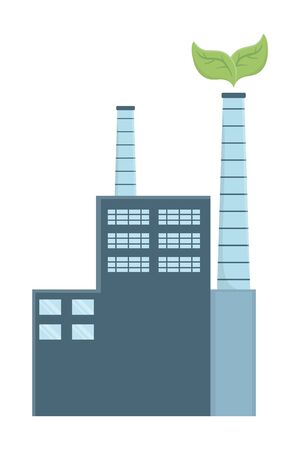Factory and icon set design, Eco city save planet think green and recycle theme Vector illustrationのイラスト素材