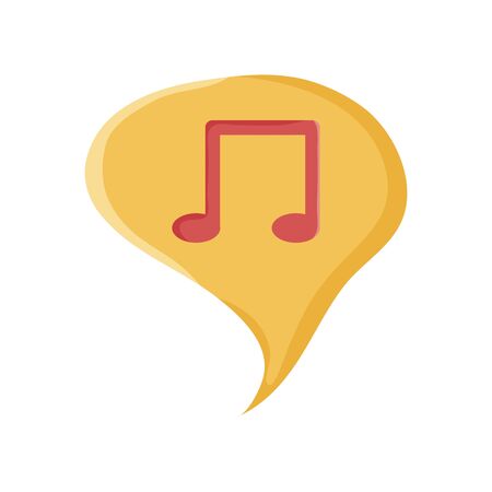 speech bubble with music note symbol vector illustration designのイラスト素材