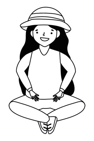 Avatar of a fashion woman design, Girl female person human and beauty theme Vector illustrationのイラスト素材