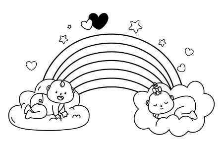 cute baby shower cartoonのイラスト素材