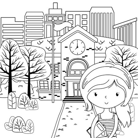 Teenager girl cartoon design vector illustrationのイラスト素材
