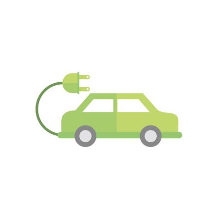 electric car plug green energy icon vector illustrationのイラスト素材