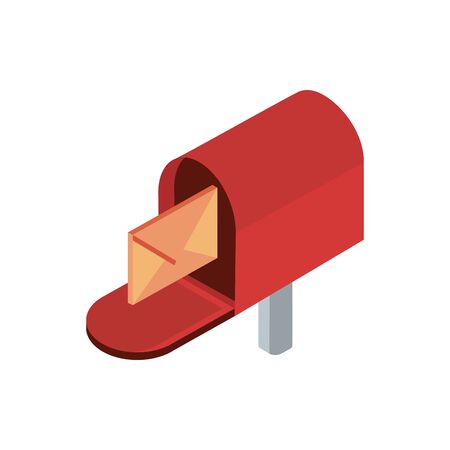 mailbox envelope correspondence postal mail isometricのイラスト素材