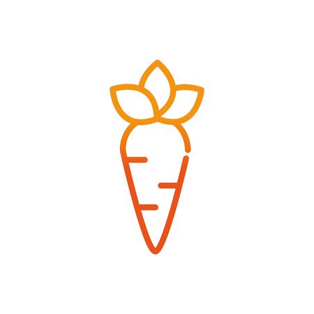 vegetable carrot food sport fitness gradient line vector illustrationのイラスト素材