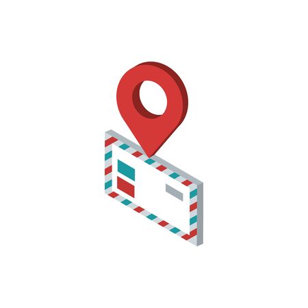 pointer location envelope correspondence postal mail isometricのイラスト素材