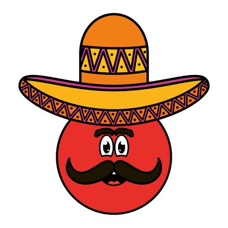 mexican emoji with hat characterのイラスト素材