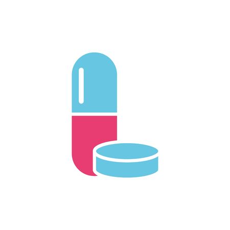 Isolated medical pills flat vector designのイラスト素材