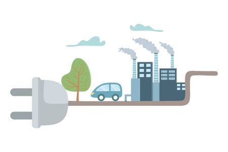 Eco factory and save planet designのイラスト素材