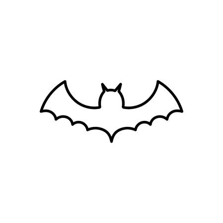 happy halloween celebration bat open wings thick line