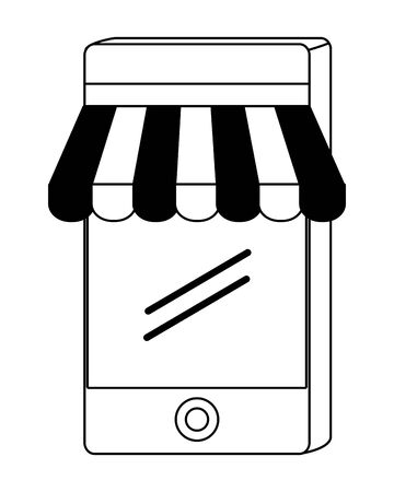 Smartphone and store icon designのイラスト素材