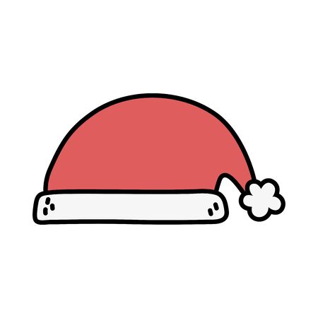 santa hat with pompon decoration merry christmasのイラスト素材