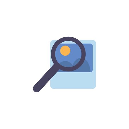 Picture and lupe icon flat vector designのイラスト素材