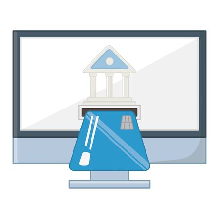 Computer design, Store shopping online ecommerce media market and internet theme Vector illustrationのイラスト素材