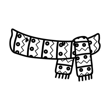 warm scarf clothes winter vector illustration thick lineのイラスト素材