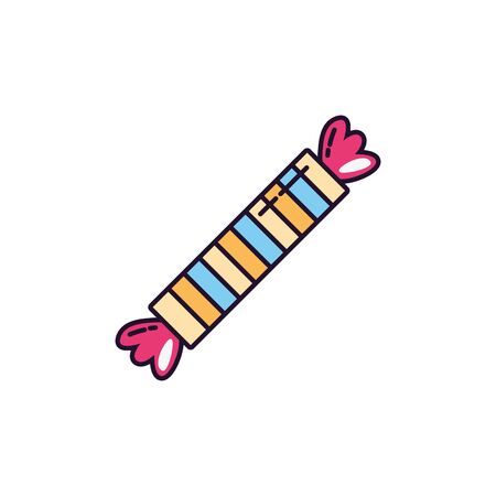 bar sweet and candies icon line fill illustrationのイラスト素材