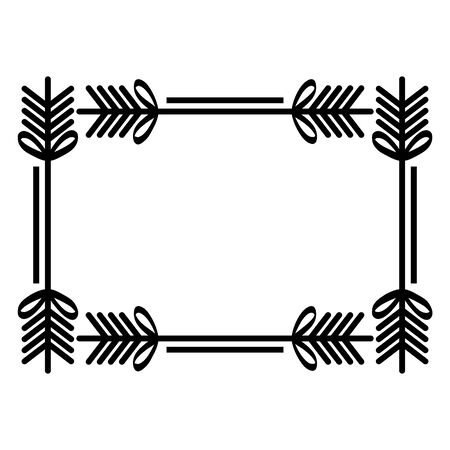 square frame decorative boho style illustration designのイラスト素材