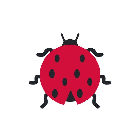Isolated ladybug icon flat vector designのイラスト素材