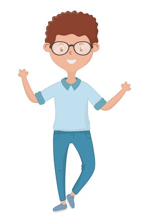 Teenager boy cartoon design vector illustrationのイラスト素材