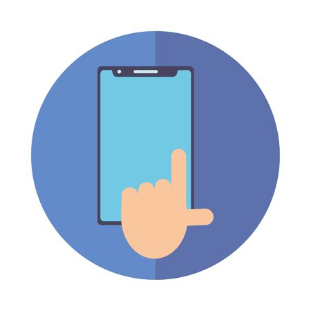 Smartphone and cursor icon block vector designのイラスト素材