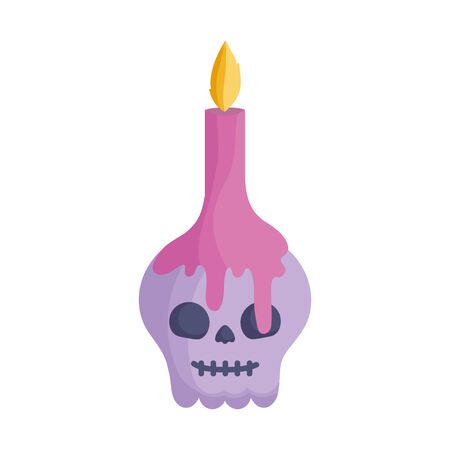 skull candle icon trick or treat happy halloween vector illustrationのイラスト素材