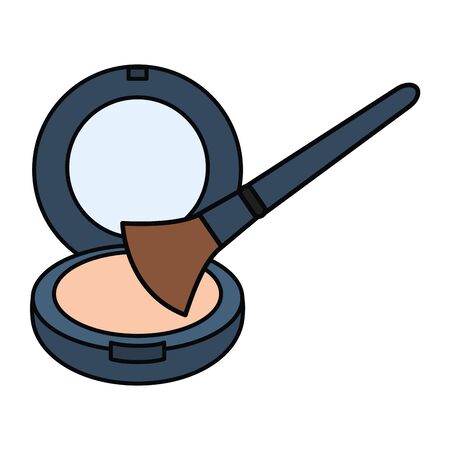 blush and brush make up drawing iconのイラスト素材