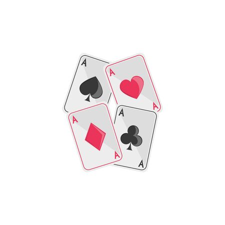 Isolated casino cards flat design