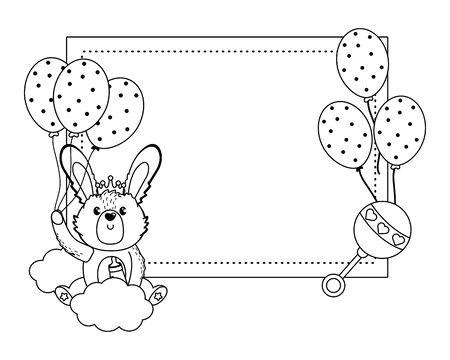 Rabbit and baby shower symbol designのイラスト素材