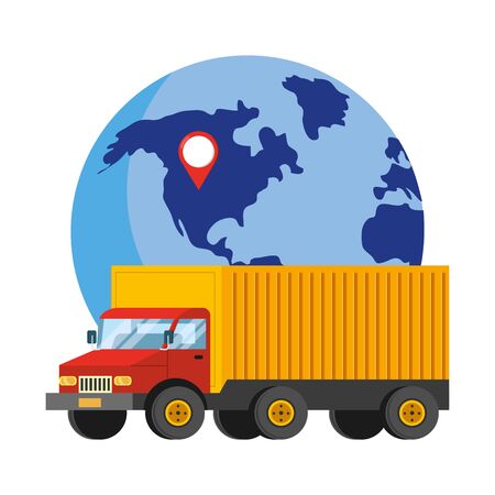 delivery tracking service shipping business logistic cartoon vector illustration graphic designのイラスト素材