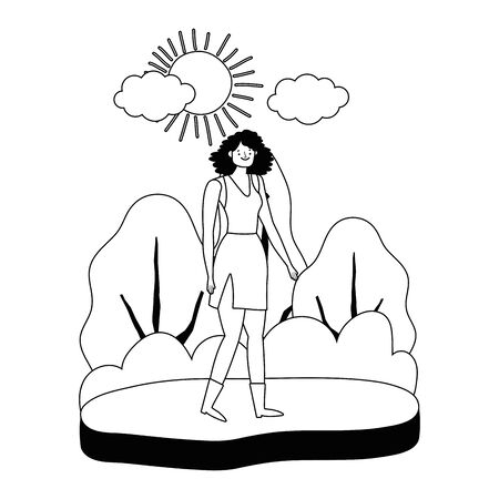 Avatar of a fashion woman design, Girl female person human and beauty theme Vector illustrationのイラスト素材