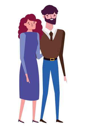 Couple of woman and man cartoon designのイラスト素材