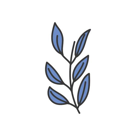 decorative nature foliage leaves branch iconのイラスト素材